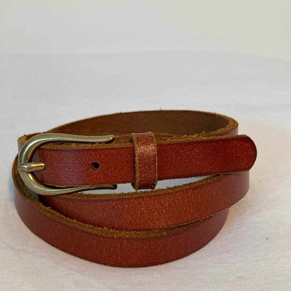 Shoostore  basic skinny leather belt XL cognac brown